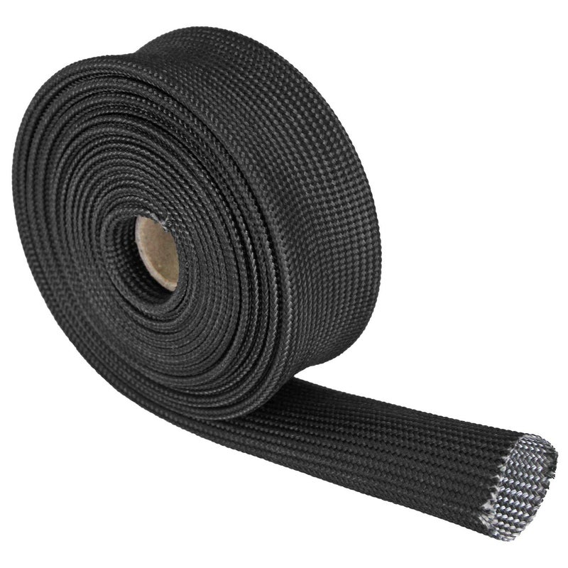 LEDAUT Fiberglass Heat Wrap Wire Shield Sleeve- 1" IDX 10' Adjustable Black Exhaust Heat Shield Spark Plug Wire For Car&Auto Wire Loom Brake Line Cable - Image 1